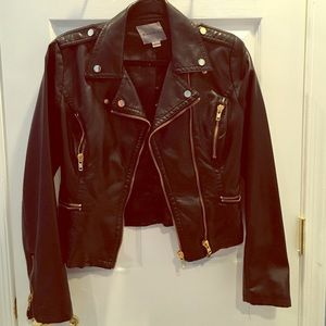 Black faux leather jacket