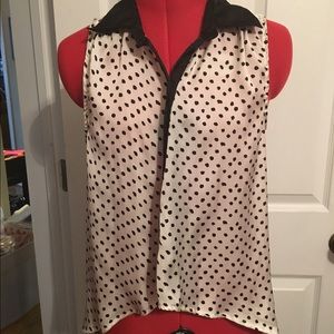 Long black n white polka shirt