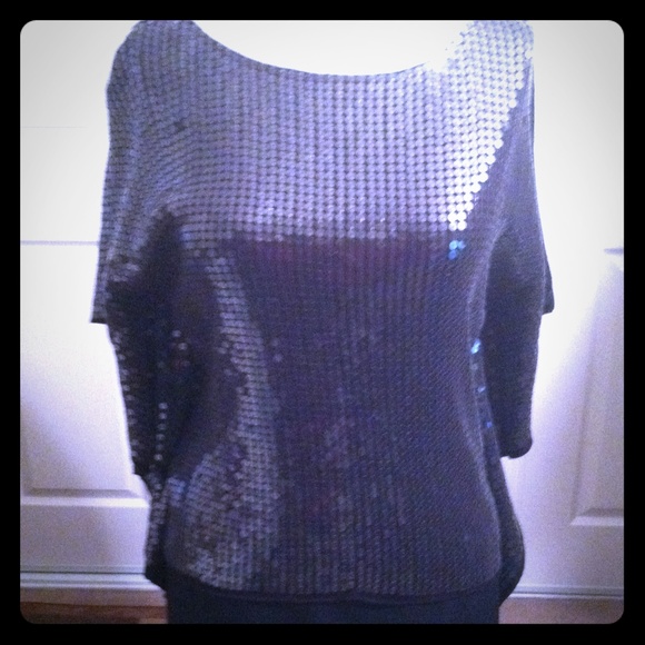 NWOT, black sequin tunic