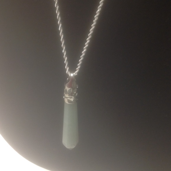 Genuine large Aventurine stone pendant with chain