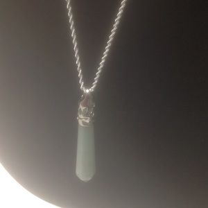 Genuine large Aventurine stone pendant with chain