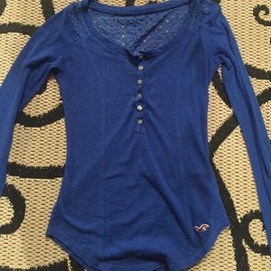 Royal blue sweet swoop neck long sleeve👽✨