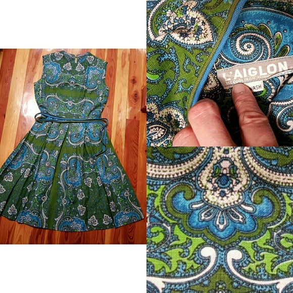 Vintage paisley cotton dress