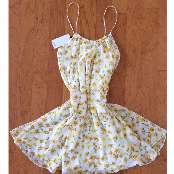 MANGO • Yellow flower Dress
