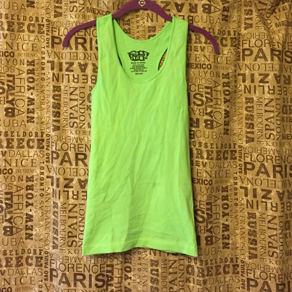 lime green one size fits all tank -  body central