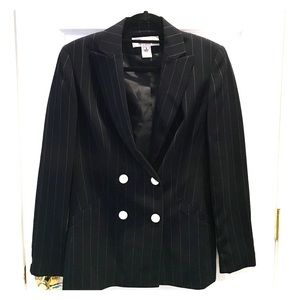 Black pinstripe blazer