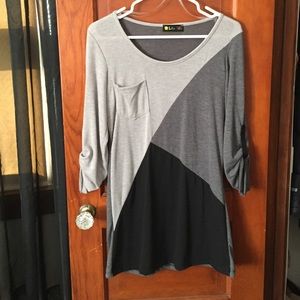 Luna Tiks sweater geometric grayscale block