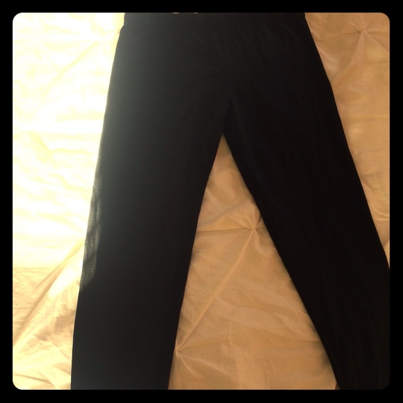 NEVER worn cotton on black leggings