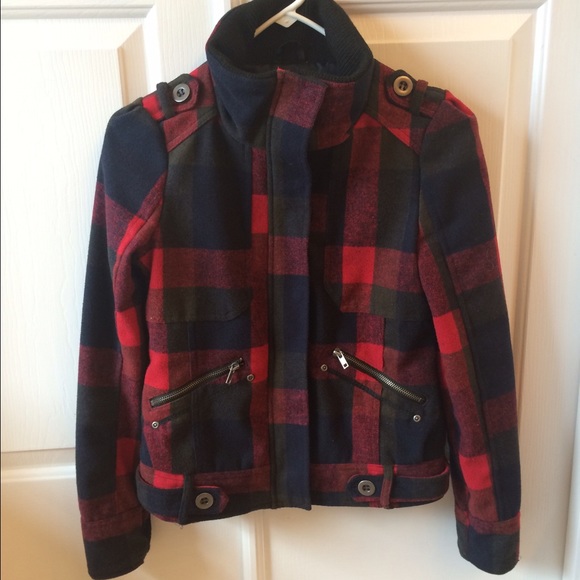 Moto style excellent condition plaid  jacket. - Picture 1 of 4