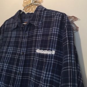 Vintage flannel with lace detain on front pocket