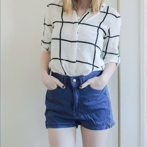 American Apparel blue high waisted short.