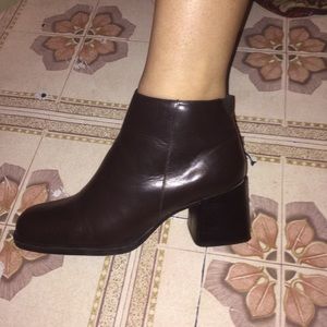 Brown cheque boots, urban boots , real leather