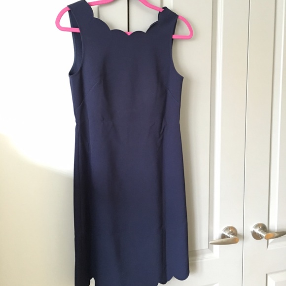 J. Crew navy scalloped shift dress, size 4