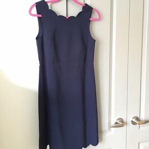 J. Crew navy scalloped shift dress, size 4