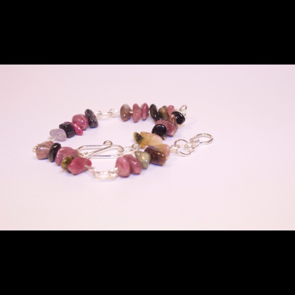 Gemstone and sterling silver bracelet