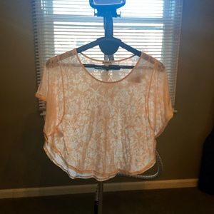 Express Dusty Pink sheer top