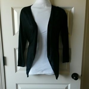 Black open cardigan