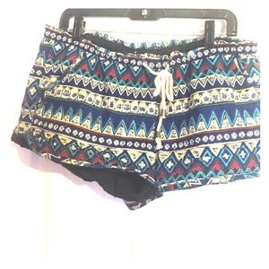 Tribal print tie shorts