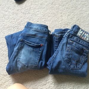 Bundle of ripped jeans  and true religion