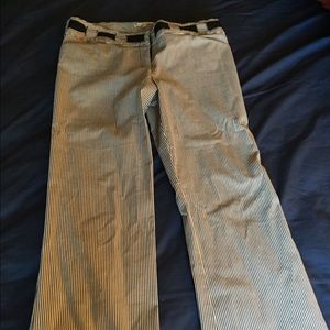 Nanette Lepore blue and white striped pants.