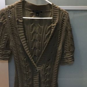 Taupe open weave cardigan
