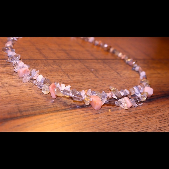 Gemstone and sterling silver necklace.