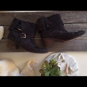 Donald J. Pliner Suede, Buckled Ankle Boots