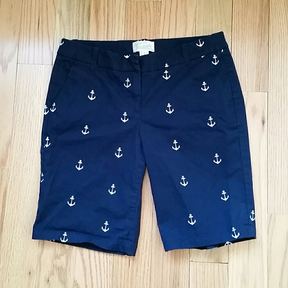 J crew navy anchor chino shorts
