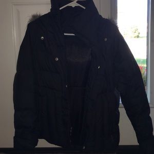 Puffy Black Coat with hood