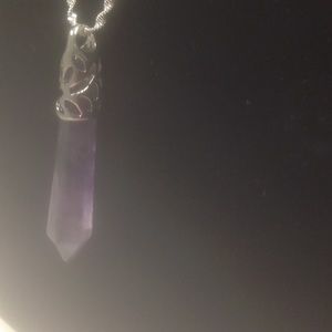 Genuine large Amethyst pendant with 30" Chain