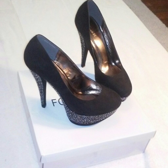 Rhinestone Studded Platform Heels