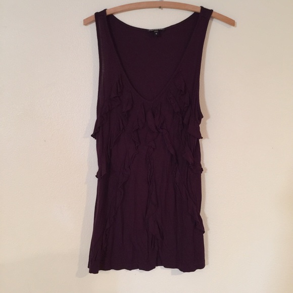 Express Purple Ruffle Tank