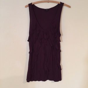 Express Purple Ruffle Tank
