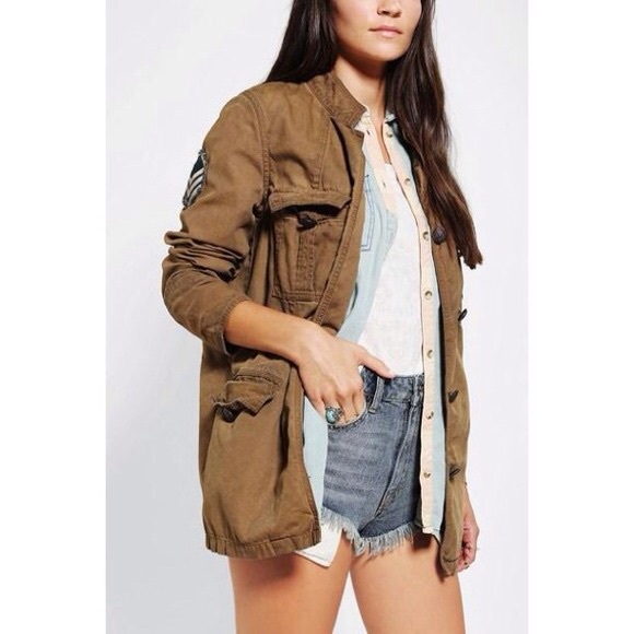 urban outfitters ecotè brown military jacket