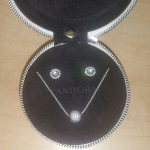 Pandora necklace and earings