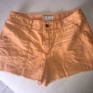 Free People orange frayed edge shorts