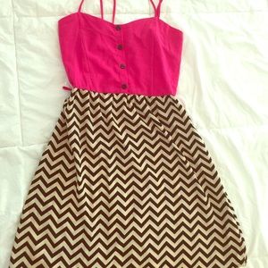 Pink & chevron dress