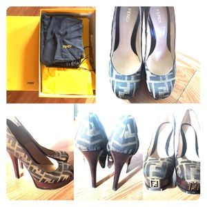 Fendi : Fendista Zucca Platform Pum