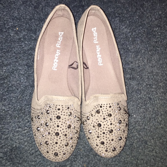 grey jeweled toe flats👡 - Picture 1 of 4