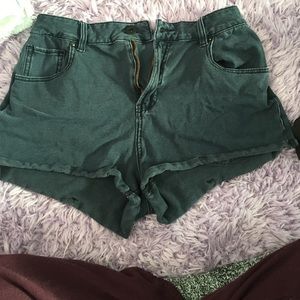 High-wasted navy blue shorts