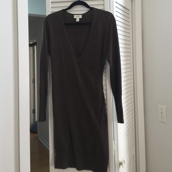 Loft heather brown sweater dress