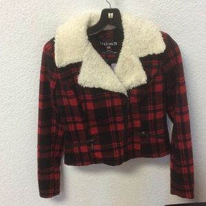 ECHO UNLTD Red and black plaid jacket. Size small