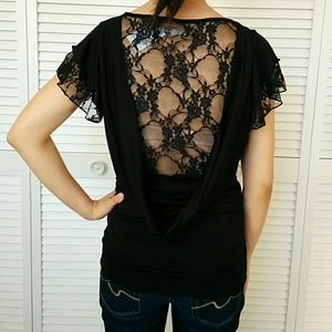 Draped back with lace top