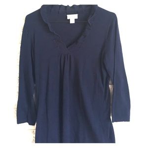 Loft ruffle v-neck sweater