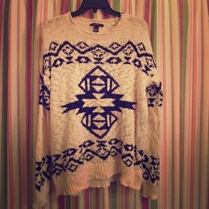 Creme and black knitted sweater