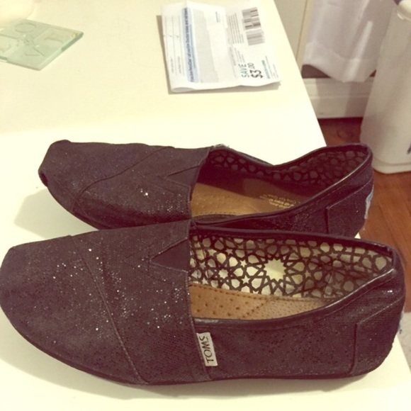 Black Sparkly Toms