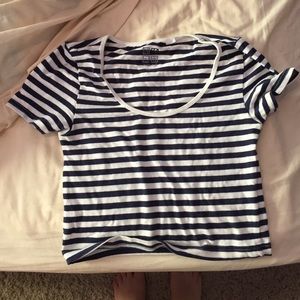 H&M striped crop top