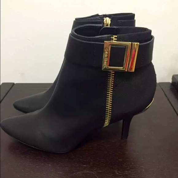 Brand New Calvin Klein black leather booties