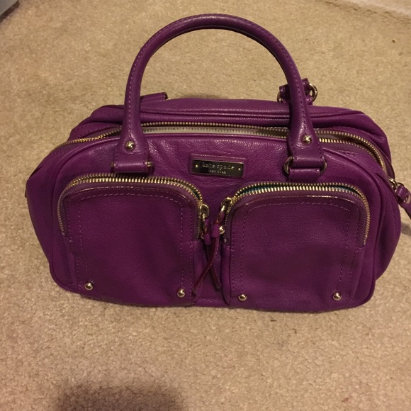 Purple Kate Spade Handbag with gold hardware