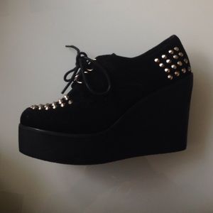 Shoes - Studded Black Flatforms Shoes - Studded Black Flatforms